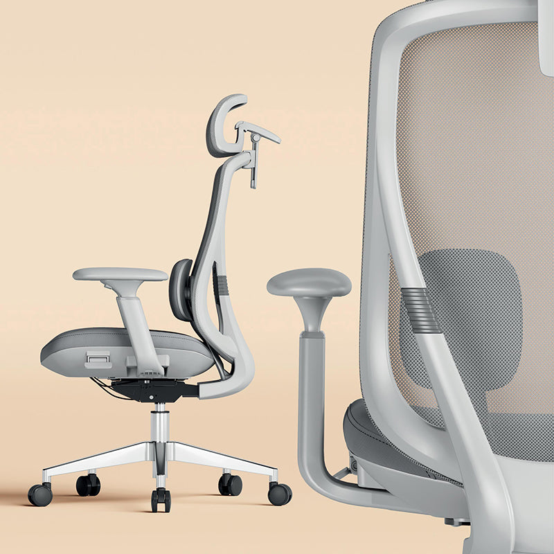 Modern Ergonomic High-Back Executive Chair - 4D Tri-Joint Headrest & Adaptive Lumbar Support Mesh Office Chair For Home Office Cuvalon