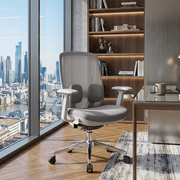 Modern Minimalist Cable-Controlled Office Chair - 360° Lumbar Adjust Heavy-Duty Aluminum Base & Safety Gas Lift Silent Caster Desk Chair For Home Office Cuvalon