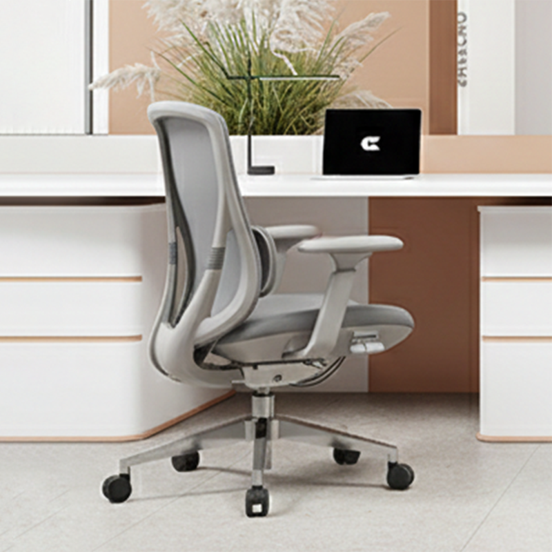 Modern Minimalist Cable-Controlled Office Chair - 360° Lumbar Adjust Heavy-Duty Aluminum Base & Safety Gas Lift Silent Caster Desk Chair For Home Office Cuvalon