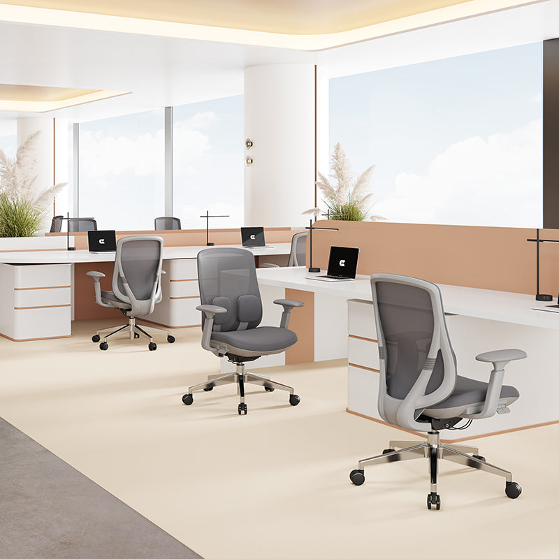 Modern Minimalist Cable-Controlled Office Chair - 360° Lumbar Adjust Heavy-Duty Aluminum Base & Safety Gas Lift Silent Caster Desk Chair For Home Office Cuvalon