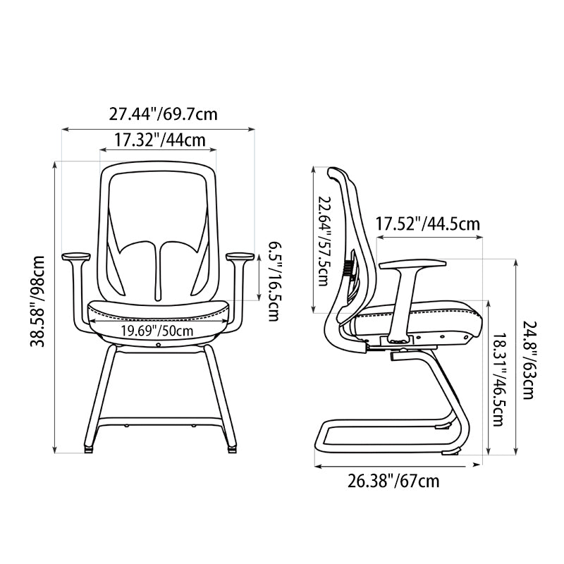 Modern Minimalist Mesh Bow Office Chair - Ergonomic Lumbar Support High-Resilience Sponge Cushion Desk Chair For Home Office Cuvalon