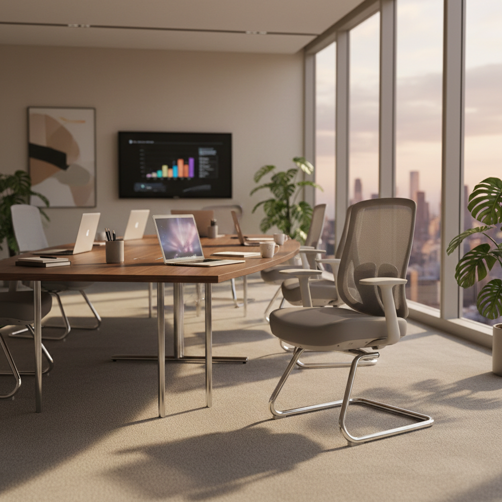 Modern Minimalist Mesh Bow Office Chair - Ergonomic Lumbar Support High-Resilience Sponge Cushion Desk Chair For Home Office Cuvalon