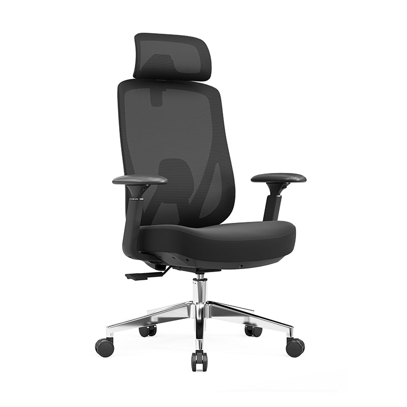 Modern Minimalist High-Back Mesh Executive Desk Chair - 4D Adjustable Headrest & Lumbar Support Silent Caster Ergonomic Office Chair For Home Office Cuvalon