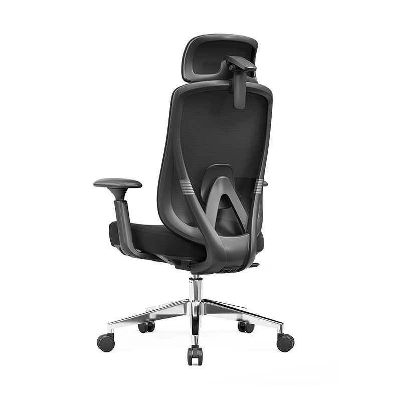 Modern Minimalist High-Back Mesh Executive Desk Chair - 4D Adjustable Headrest & Lumbar Support Silent Caster Ergonomic Office Chair For Home Office Cuvalon