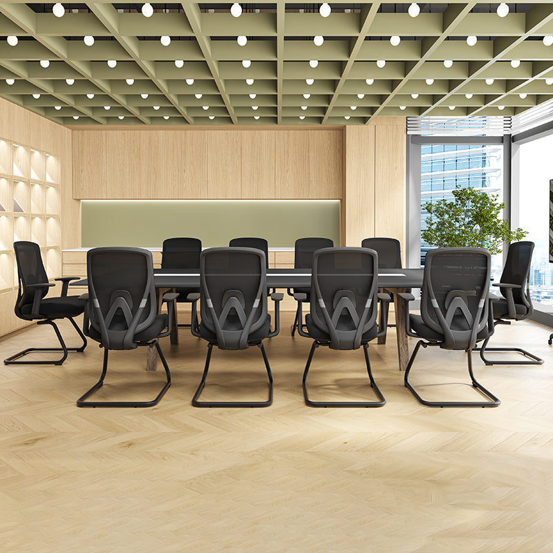 Sleek Minimalist Bow Reception Chair - Breathable Mesh Pressure-Relief Cushion High-Resilience Sponge Desk Chair For Home Office Cuvalon