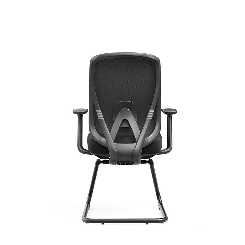 Sleek Minimalist Bow Reception Chair - Breathable Mesh Pressure-Relief Cushion High-Resilience Sponge Desk Chair For Home Office Cuvalon