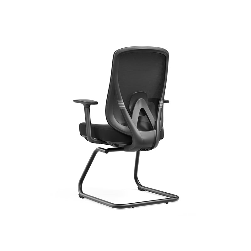 Sleek Minimalist Bow Reception Chair - Breathable Mesh Pressure-Relief Cushion High-Resilience Sponge Desk Chair For Home Office Cuvalon