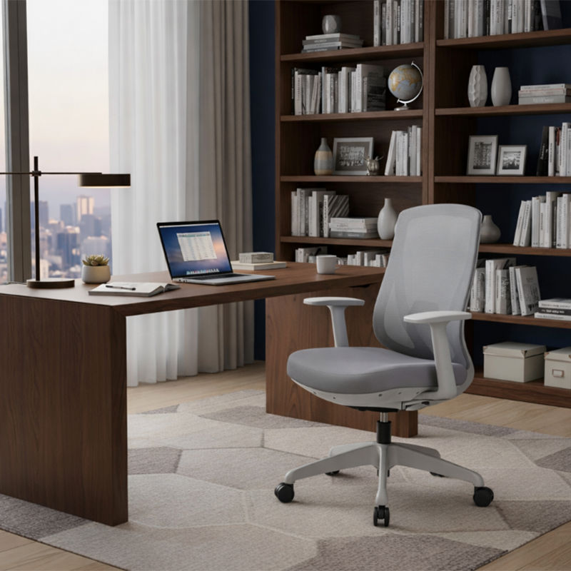 Modern Minimalist Mid-Back Mesh Executive Chair - Tilt Adjustment Silent Casters Desk Chair For Home Office Cuvalon