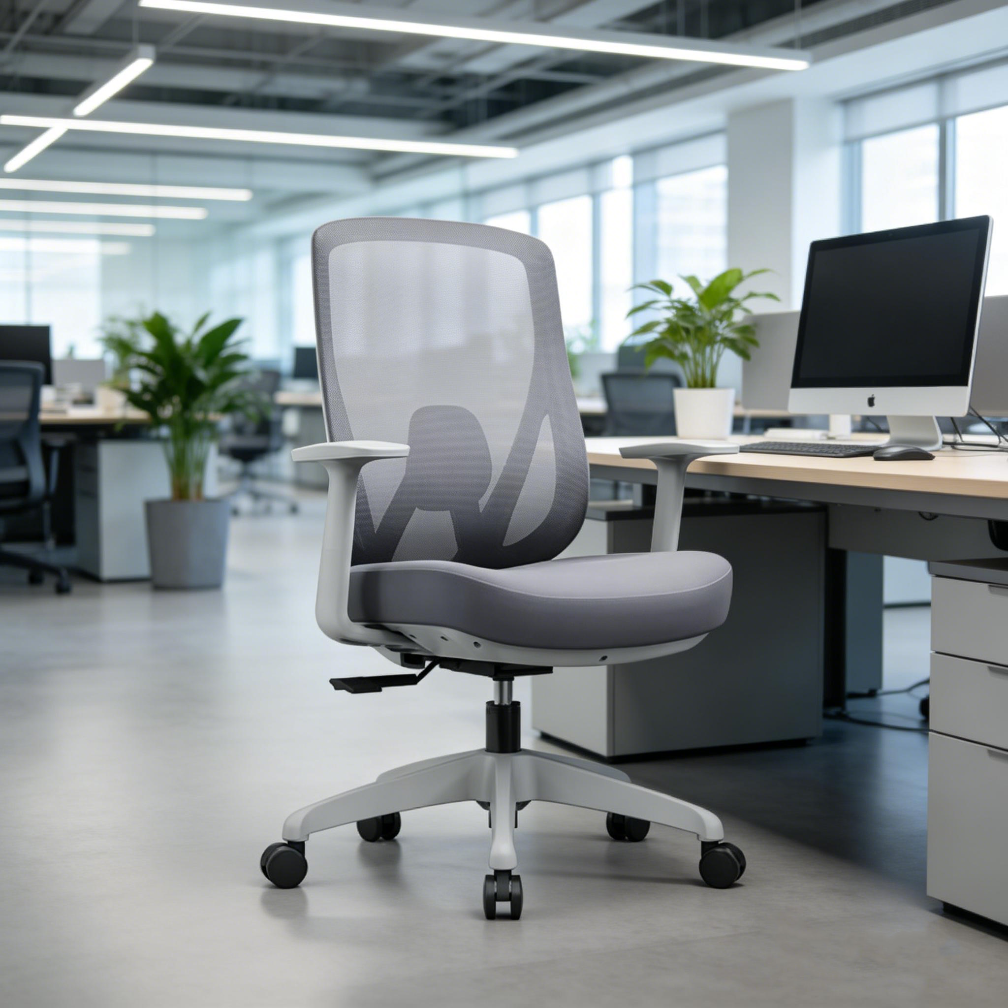 Modern Minimalist Mid-Back Mesh Executive Chair - Tilt Adjustment Silent Casters Desk Chair For Home Office Cuvalon