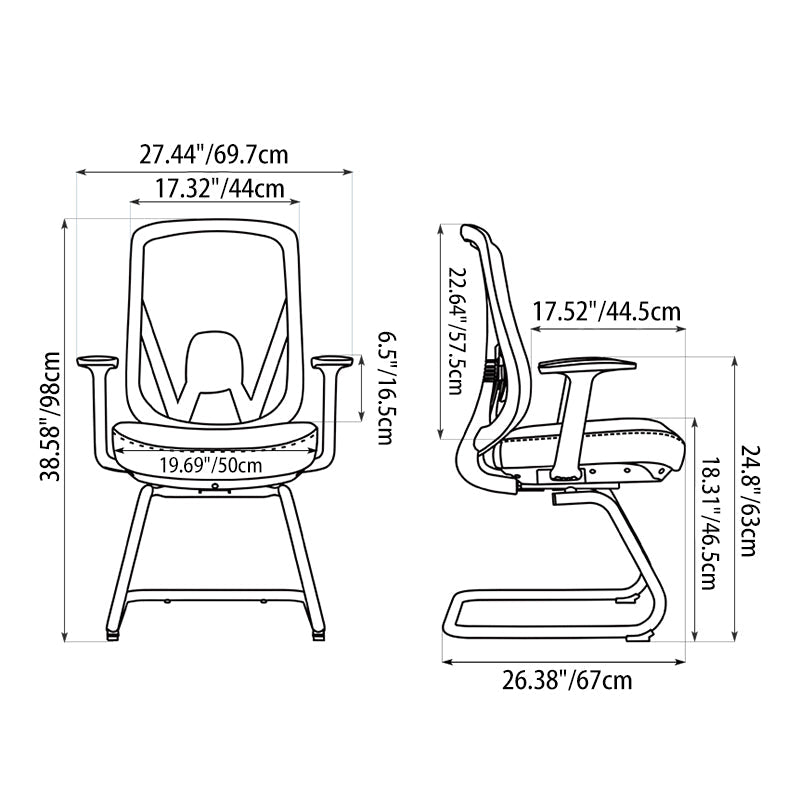 Modern Minimalist Mesh Bow Reception Chair - Tear-Resistant Mesh & Lumbar Support Business Use Desk Chair For Home Office Cuvalon
