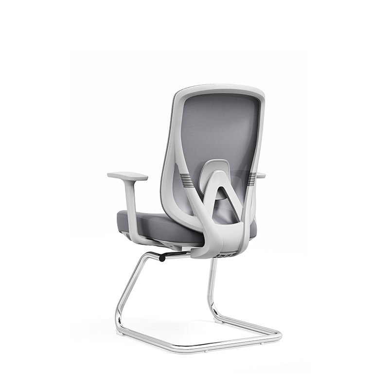 Modern Minimalist Mesh Bow Reception Chair - Tear-Resistant Mesh & Lumbar Support Business Use Desk Chair For Home Office Cuvalon