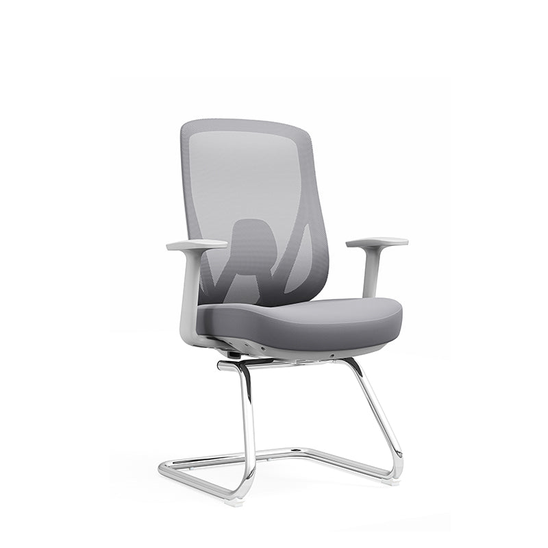 Modern Minimalist Mesh Bow Reception Chair - Tear-Resistant Mesh & Lumbar Support Business Use Desk Chair For Home Office Cuvalon