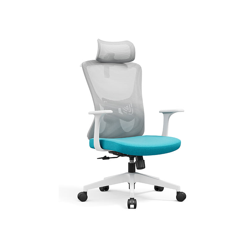 Modern Minimalist High-Back Mesh Office Chair - Adjustable Headrest Ergonomic Lumbar Support Silent Casters Desk Chair For Home Office Cuvalon