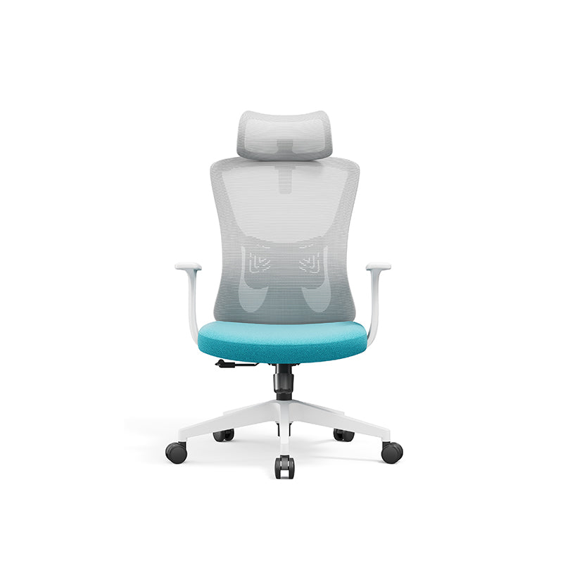 Modern Minimalist High-Back Mesh Office Chair - Adjustable Headrest Ergonomic Lumbar Support Silent Casters Desk Chair For Home Office Cuvalon