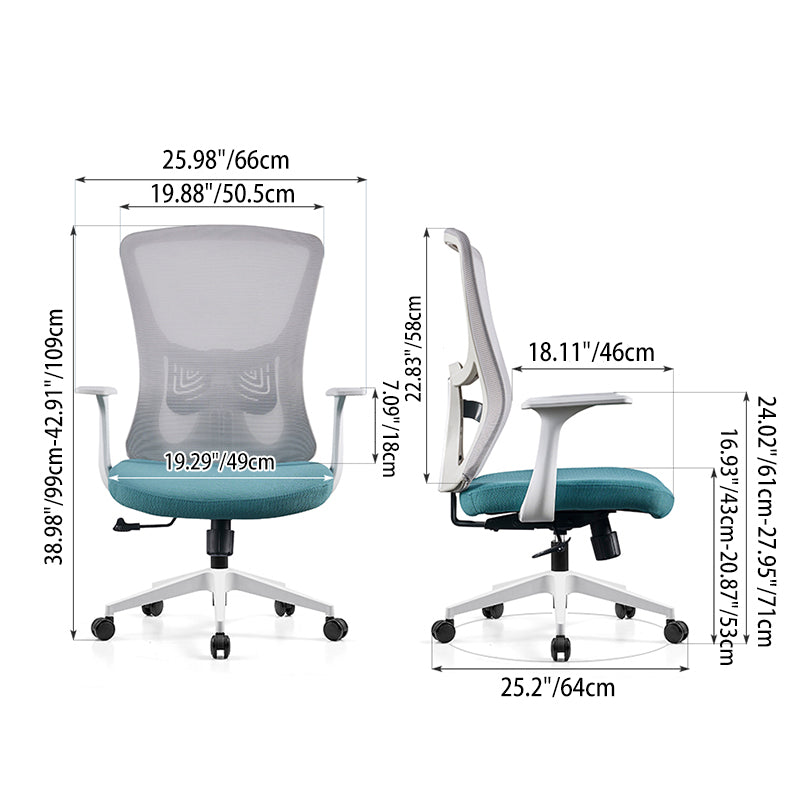 Modern Minimalist Mid-Back Mesh Office Chair - Ergonomic Lumbar Support Breathable Backrest Desk Chair For Home Office Cuvalon