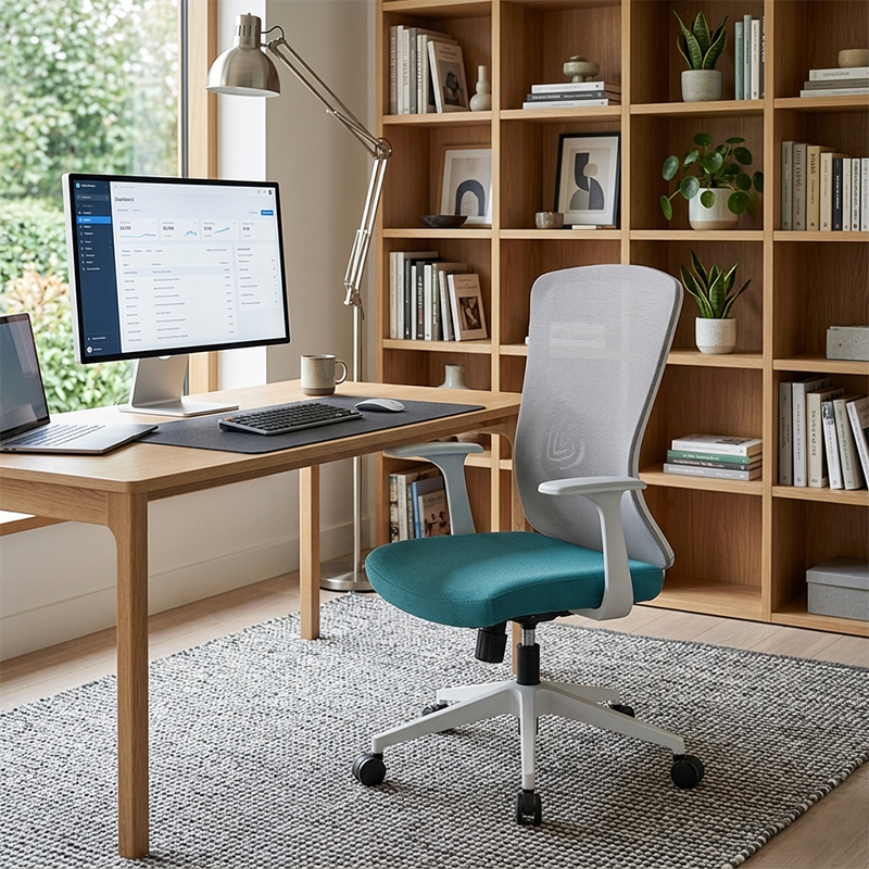Modern Minimalist Mid-Back Mesh Office Chair - Ergonomic Lumbar Support Breathable Backrest Desk Chair For Home Office Cuvalon