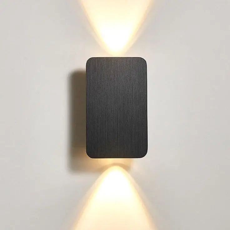 Nordic Minimalist Aluminum Rectangular Flat Panel 2-Light LED Wall Sconce Lamp Cuvalon