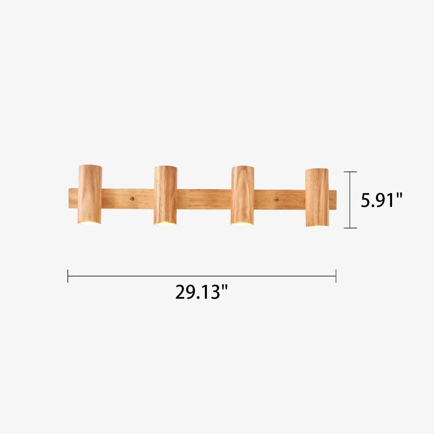 Modern Minimalist Wood Track Spotlight 1/2/3 Light Wall Sconce Lamp Cuvalon
