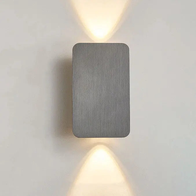 Nordic Minimalist Aluminum Rectangular Flat Panel 2-Light LED Wall Sconce Lamp Cuvalon