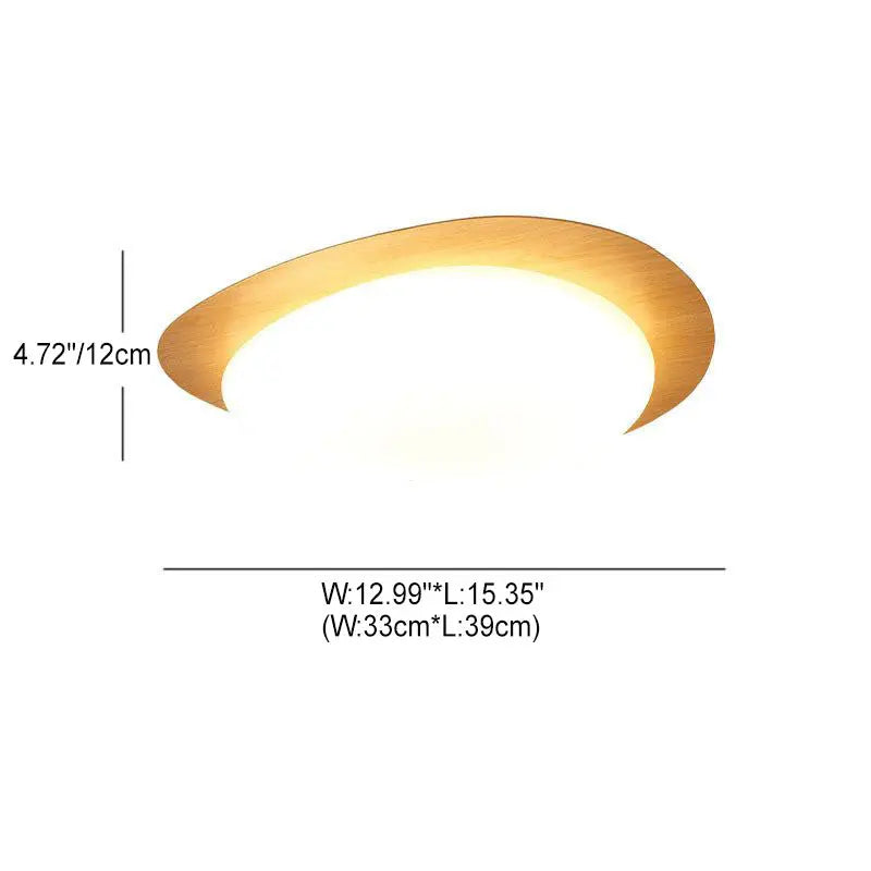 Nordic Iron Wood Grain Pebble LED Flush Mount Ceiling Light Cuvalon