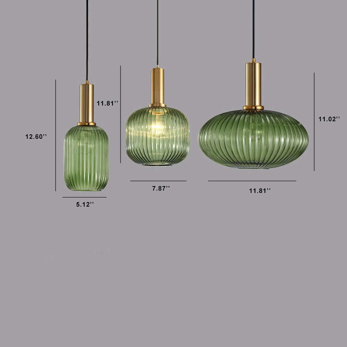 Minimalist Striped Glass Lantern 1-Light Pendant Light Cuvalon