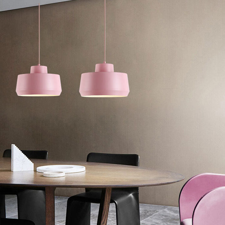 Macaron Candy Jar 1-Light Aluminum Pendant Light Cuvalon
