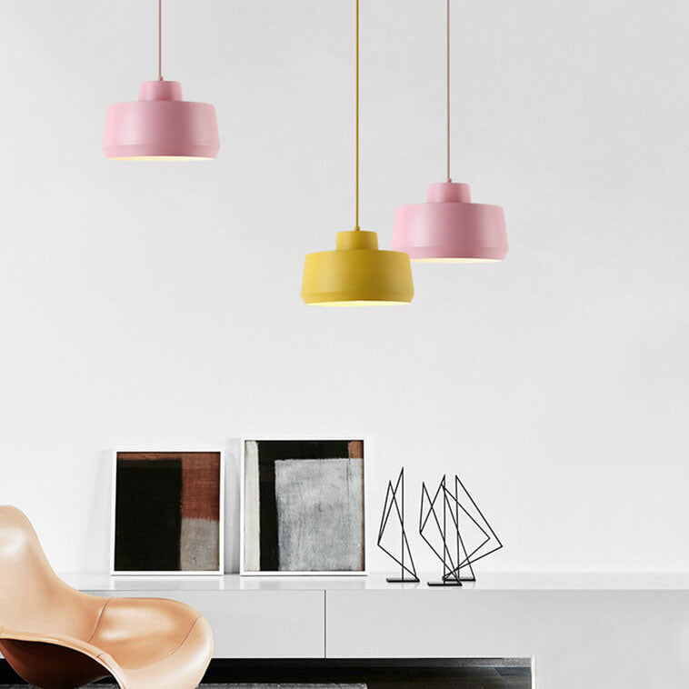Macaron Candy Jar 1-Light Aluminum Pendant Light Cuvalon