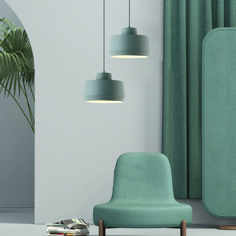 Macaron Candy Jar 1-Light Aluminum Pendant Light Cuvalon