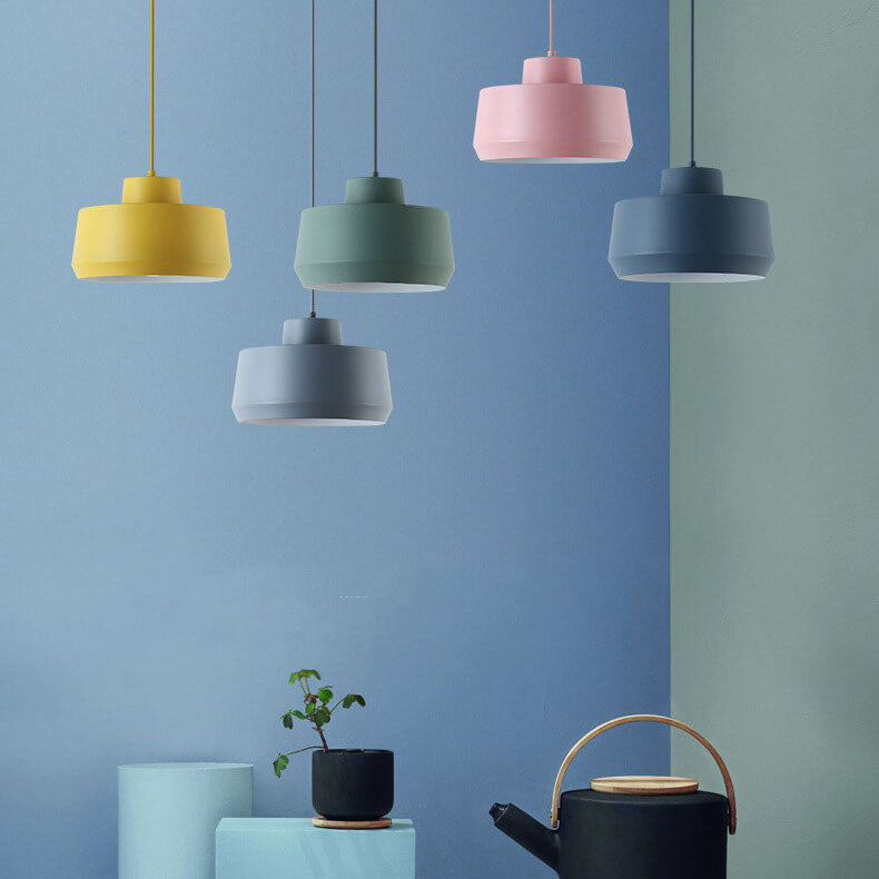 Macaron Candy Jar 1-Light Aluminum Pendant Light Cuvalon